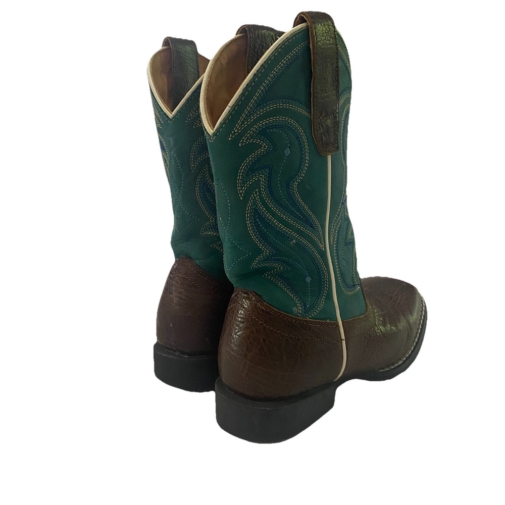 Rank 45 Leather Kids Boots Cowboy Cowgirl Western Ranchwear - Picture 3 of 9